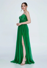 Charger l'image dans la galerie, Robe de Mariage - Sans manches Maxi Tulle Colonne Réguliers Verte