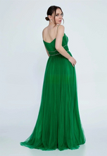Charger l'image dans la galerie, Robe de Mariage - Sans manches Maxi Tulle Colonne Réguliers Verte