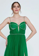 Charger l'image dans la galerie, Robe de Mariage - Sans manches Maxi Tulle Colonne Réguliers Verte