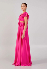 Charger l'image dans la galerie, Robe de Soirée- Manche courte Maxi Chiffon Colonne Réguliers Fuchsia