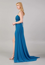 Charger l'image dans la galerie, Robe de Soirée - Sans manches Maxi Chiffon Sirène Réguliers Bleue