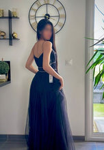 Charger l&#39;image dans la galerie, Robe de Mariage - Sans manches Maxi Tulle Colonne Réguliers Noire
