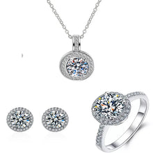Charger l&#39;image dans la galerie, Parure de bijoux en diamant, argent 925
