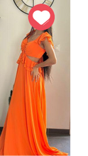 Charger l&#39;image dans la galerie, Robe de Soirée- Manche courte Maxi Chiffon Colonne Réguliers Orange
