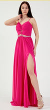 Charger l&#39;image dans la galerie, Robe de Soirée - Sans manches Maxi Chiffon Colonne Réguliers Fuchsia
