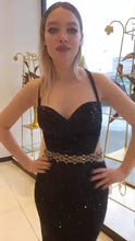 Charger l&#39;image dans la galerie, Robe de Mariage - Sans manches Maxi Paillette Sirène Réguliers Noir
