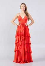 Charger l&#39;image dans la galerie, Robe de Mariage - Sans manches Maxi Chiffon Colonne Réguliers Orange
