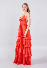Charger l&#39;image dans la galerie, Robe de Mariage - Sans manches Maxi Chiffon Colonne Réguliers Orange
