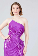Charger l&#39;image dans la galerie, Une Epaule Maxi Lycra Colonne Réguliers Fuchsia Robe de Soirée
