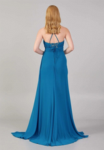 Charger l&#39;image dans la galerie, Robe de Soirée - Sans manches Maxi Chiffon Sirène Réguliers Bleue
